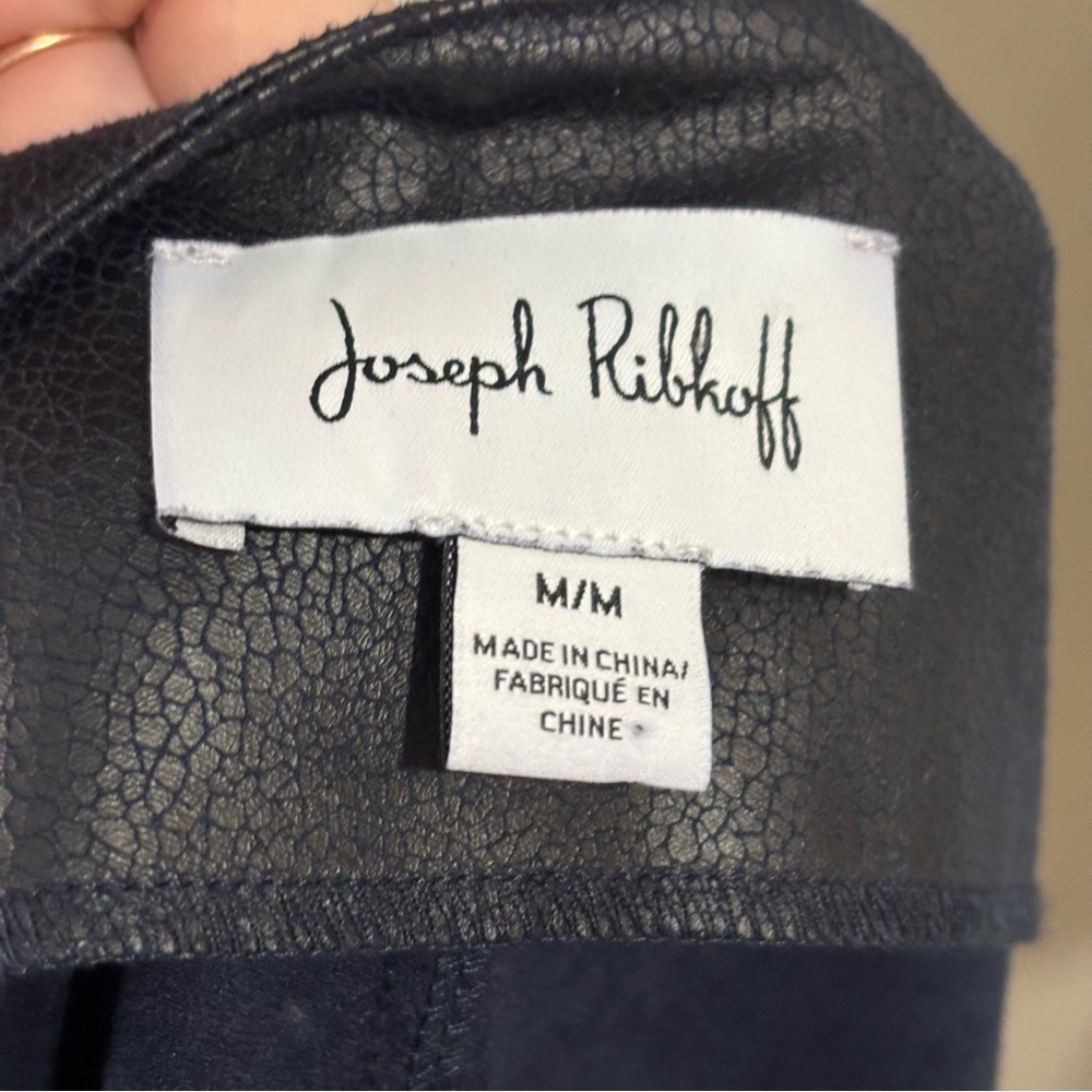 Joseph Ribkoff Vegan Suede Cropped Studded Jacket Size M 232904 Navy Blue - Picture 10 of 12